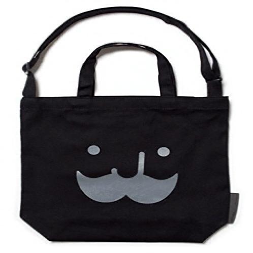JSTORY Mr. BABBA CANVAS BAG Cotton Cross Bag (37cm x 39cm) (Black) 
