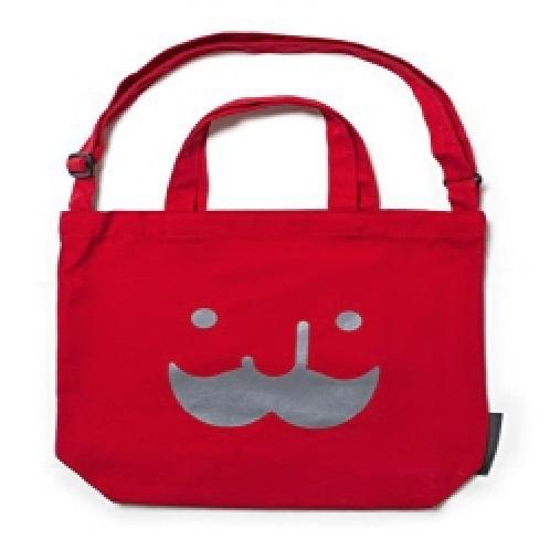 JSTORY Mr. BABBA CANVAS BAG Cotton Cross Bag (37cm x 39cm) (Red)