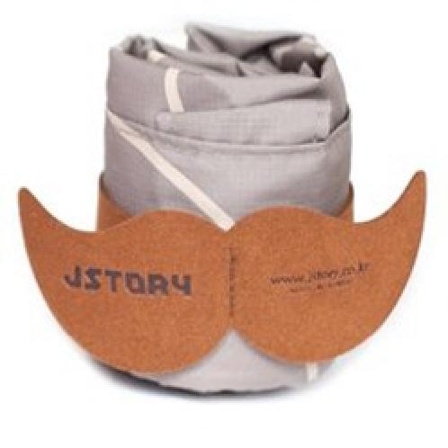 JSTORY Mr. BABBA MARKET BAG Polyester foldable zipper bag (43cm x 35cm) (Gray) 